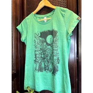 Women's Green Emerald City Comic Con  Ninja Turtles T-shirt